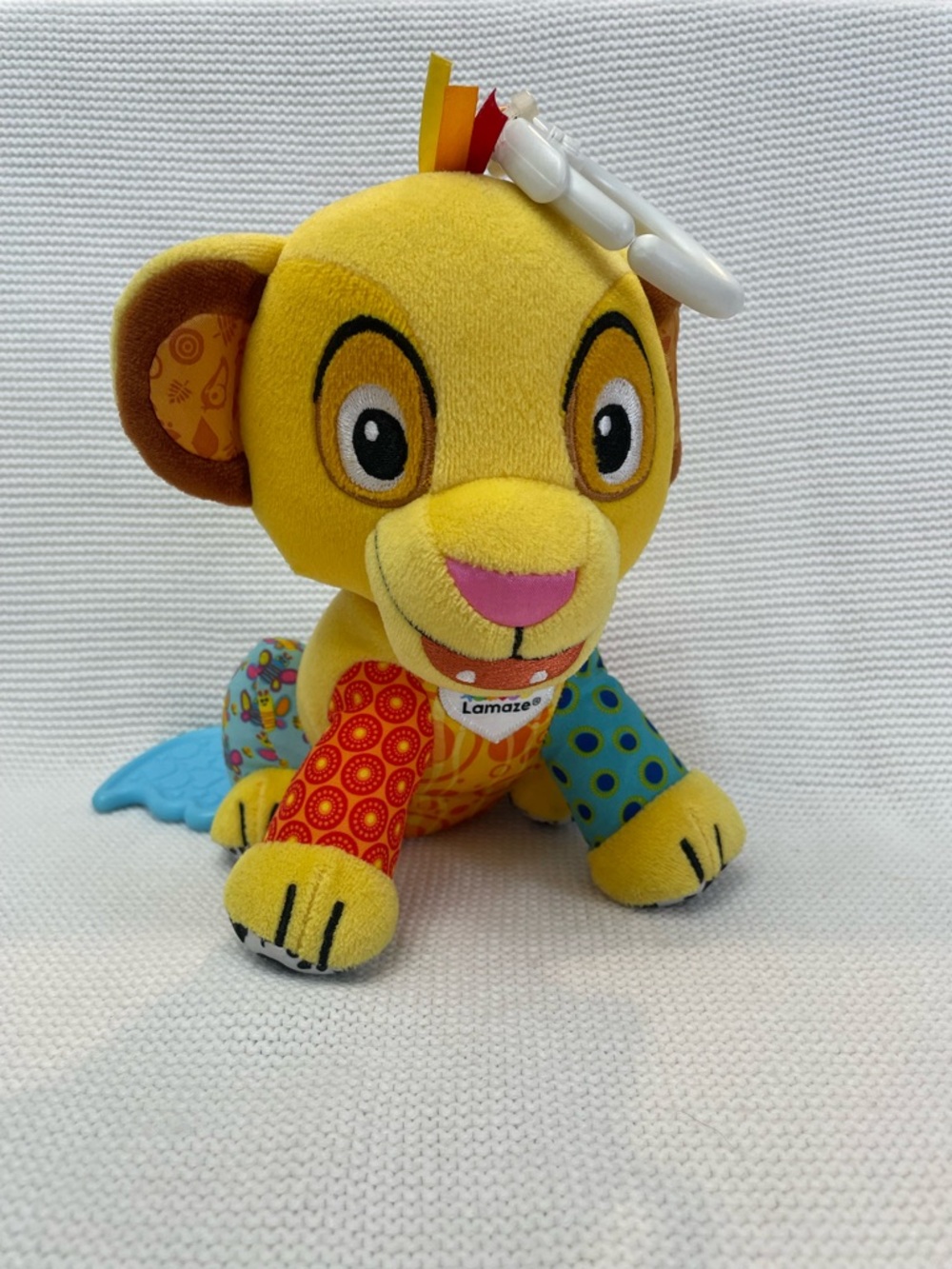 Disney Baby Simba Lamaze Plush Clip Lion King Rattle Teether Stroller Toy TOMY